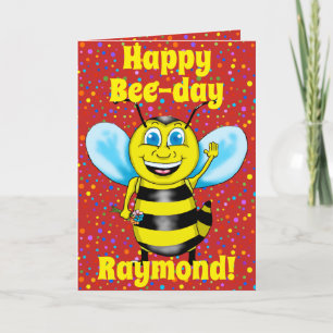 Bonne carte d'anniversaire d'abeille