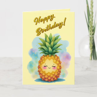 Bonne carte d'anniversaire d'ananas