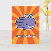 Bonne carte d'anniversaire de baleine souriante (Fleur jaune)
