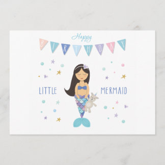 Bonne carte d'anniversaire de la petite sirène