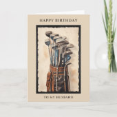 Bonne carte d'anniversaire de maris de golf sac d' (Devant)