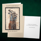 Bonne carte d'anniversaire de maris de golf sac d'