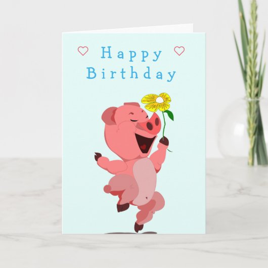 Bonne carte d'anniversaire de porc (Devant)