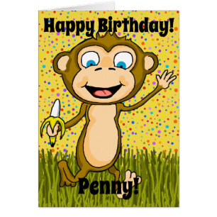 Bonne carte d'anniversaire de singe