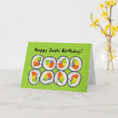 Bonne carte d'anniversaire de sushi (Fleur jaune)