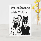 Bonne carte d'anniversaire : Deux chats noirs et b (Fleur jaune)