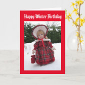 Bonne carte d'anniversaire d'hiver (Fleur jaune)