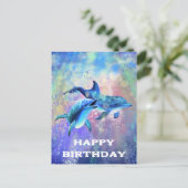Bonne carte d'anniversaire Dolphins Famille - Pers (Debout devant)