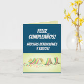 Bonne carte d'anniversaire en espagnol : Feliz cum (Fleur jaune)