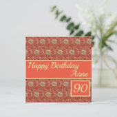 Bonne carte d'anniversaire Floral Gold Maroon pers (Debout devant)