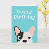 Bonne carte d'anniversaire Français Bulldog Chien  (Fleur jaune)