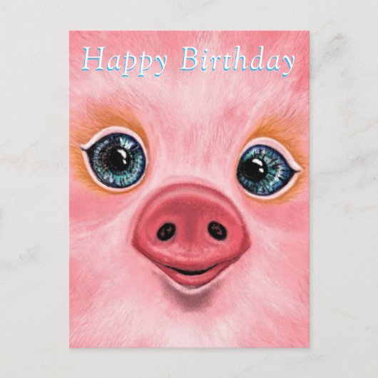 Bonne carte d'anniversaire - Happy Piglet (Devant)