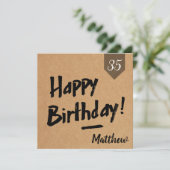 Bonne carte d'anniversaire - Hommes - papier kraft (Debout devant)