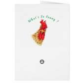 Bonne carte d'anniversaire Jouer Curieux Rooster F (Dos)