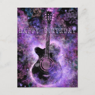 Bonne carte d'anniversaire Musique guitare romanti