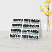 Bonne carte d'anniversaire Noir et Turquoise réfle (Fleur jaune)