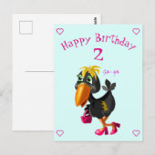 Bonne carte d'anniversaire - Oiseau drôle - Votre (Devant / Derrière)