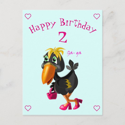 Bonne carte d'anniversaire - Oiseau drôle - Votre (Devant)