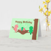 Bonne carte d'anniversaire Oiseaux chanter (Fleur jaune)
