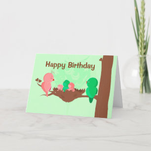 Bonne carte d'anniversaire Oiseaux chanter