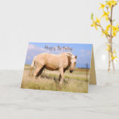 Bonne carte d'anniversaire Palomino Horse Card (Fleur jaune)