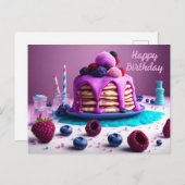 Bonne carte d'anniversaire, Pancakes aux baies, (Devant / Derrière)