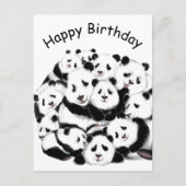 Bonne carte d'anniversaire Pandas famille Happy Hu (Devant)
