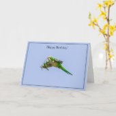Bonne carte d'anniversaire Parakeet de moine (Fleur jaune)