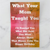 Bonne carte d'anniversaire Personnalisez l'intérie (Intérieur)