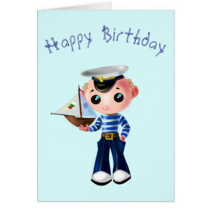 Bonne carte d'anniversaire Petit marin Garçon
