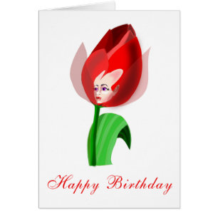 Bonne carte d'anniversaire Petite fille Tulip