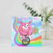 Bonne carte d'anniversaire - Piggy Cyclist avec Lo (Debout devant)
