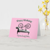 Bonne carte d'anniversaire pour cyclistes (Fleur jaune)