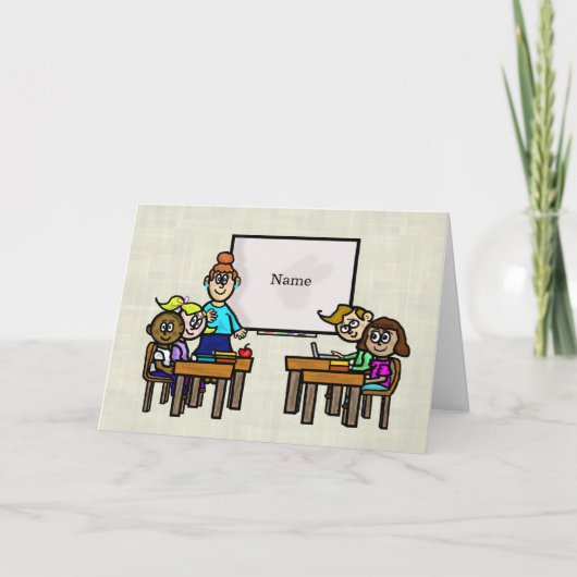 Bonne carte d'anniversaire pour enseignant et clas (Devant)