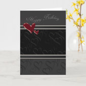 Bonne carte d'anniversaire pour homme avec coeur (Fleur jaune)