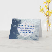 Bonne carte d'anniversaire pour le beau-fils nuage (Fleur jaune)