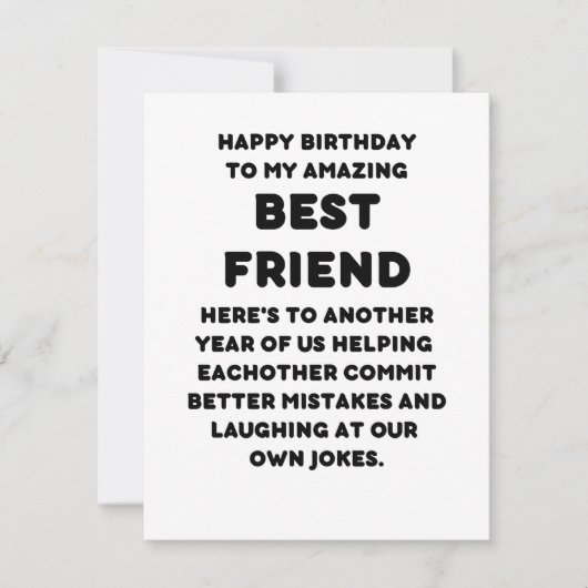 Bonne carte d'anniversaire pour le meilleur ami (Devant)