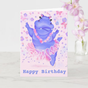 Bonne carte d'anniversaire Prima Ballerina Hippo C
