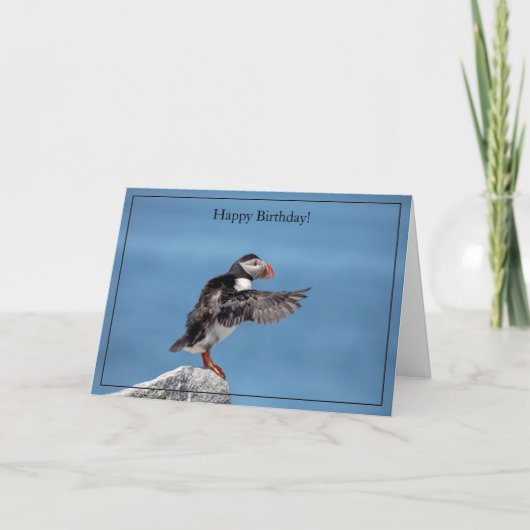 Bonne carte d'anniversaire Puffin Atlantique (Devant)