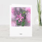 Bonne carte d'anniversaire Purple Rose Lily Fleurs (Dos)