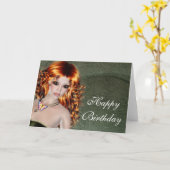 Bonne carte d'anniversaire - Redhead Imaginaire fe (Fleur jaune)