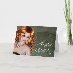 Bonne carte d'anniversaire - Redhead Imaginaire fe
