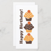 Bonne carte d'anniversaire Retro Cupcake (Devant / Derrière)