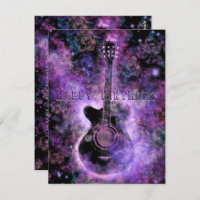 Bonne carte d'anniversaire Rock and Roll Guitar Mu