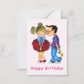 Bonne carte d'anniversaire Romantique Couple Love  (Dos)