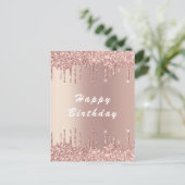 Bonne carte d'anniversaire Rose Gold Blush Parties (Debout devant)