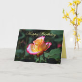 Bonne carte d'anniversaire rouge, jaune et blanc (Fleur jaune)