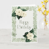 Bonne carte d'anniversaire Sage vert et fleurs d'i (Fleur jaune)