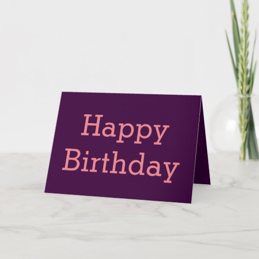 Bonne carte d'anniversaire. Simple et élégant. (Devant)