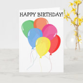 Bonne carte d'anniversaire : six ballons (Fleur jaune)